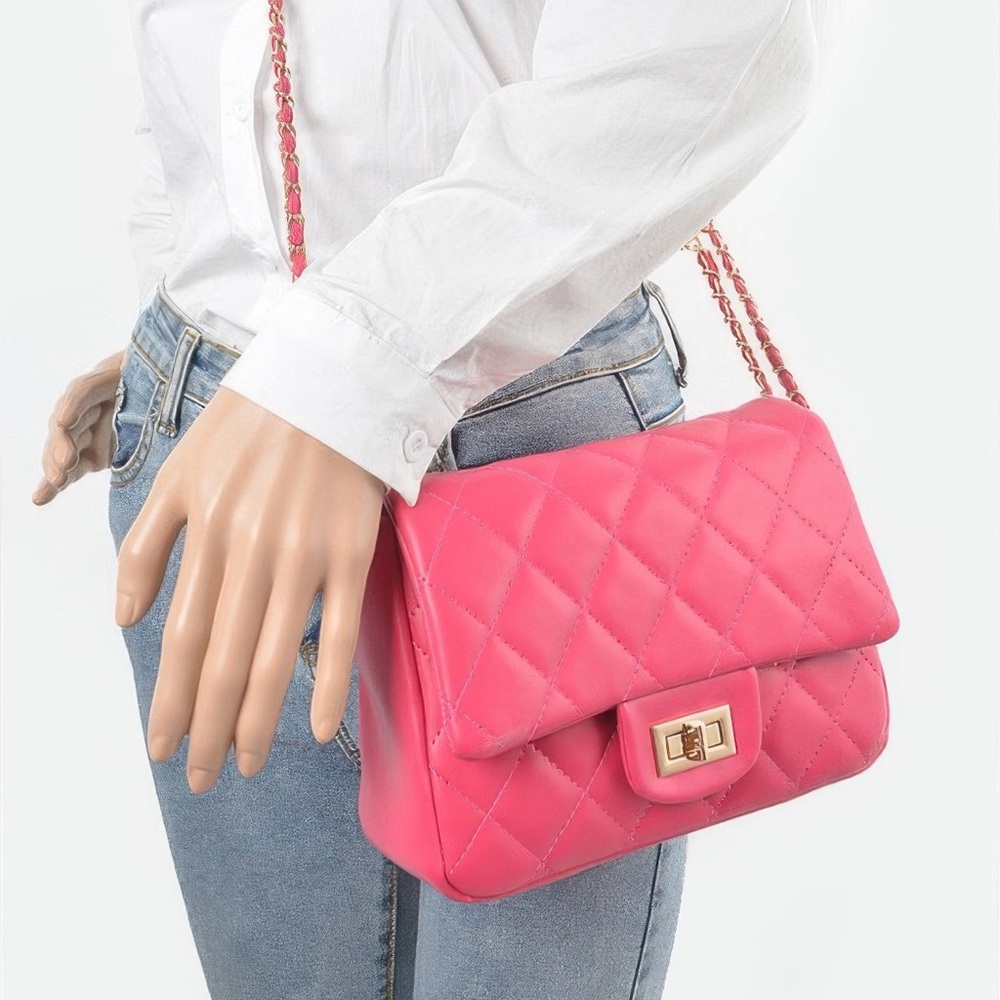 Quilted Faux Leather Flap Bag - Picture 6 of 6